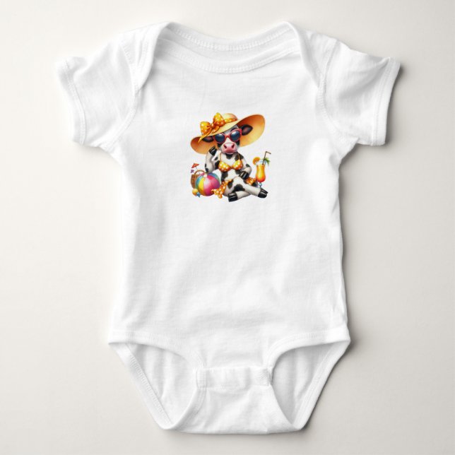 Body Para Bebê Vaca de Verão (Frente)