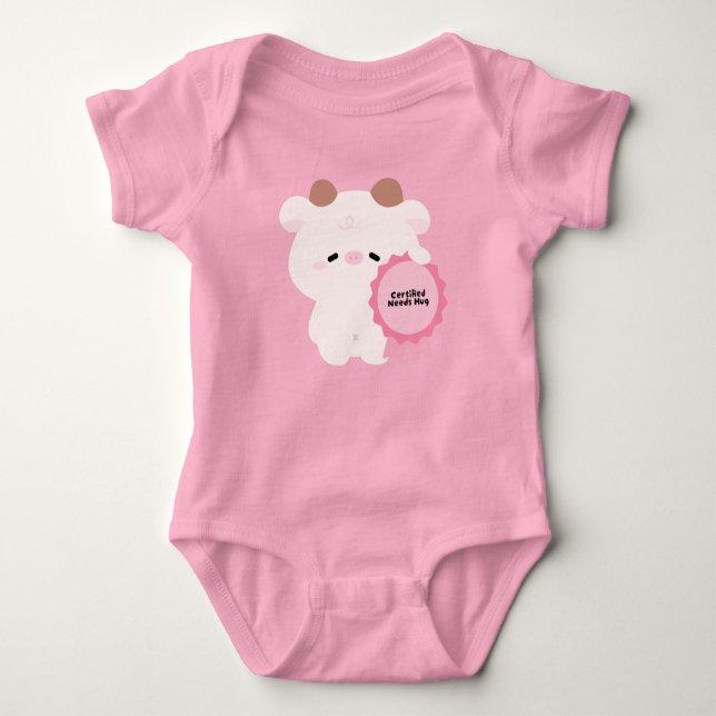 Body Para Bebê Vaca Fofa Certificada Precisa de Abraço (Frente)