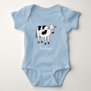 Body Para Bebê Vaca Fofa Nome Personalizado Único Menino Personal
