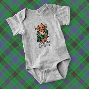 Body Para Bebê Vaca Highland com Davidson Tartan Scarf