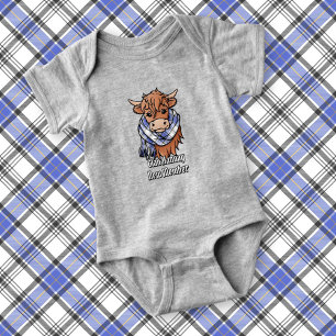 Body Para Bebê Vaca Highland com Hannay Tartan Scarf
