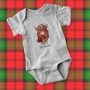 Body Para Bebê Vaca Highland com Kerr Tartan Scarf