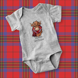 Body Para Bebê Vaca Highland com Leslie Red Tartan Scarf