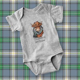 Body Para Bebê Vaca Highland com MacDowall Tartan Scarf