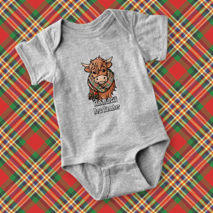 Body Para Bebê Vaca Highland com MacGill Tartan Scarf