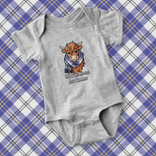 Body Para Bebê Vaca Highland com o Scarf Azul MacPherson