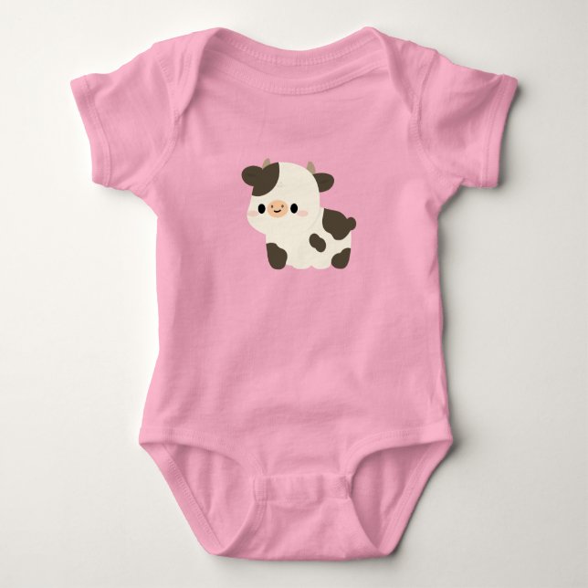 Body Para Bebê Vaca Holstein (Frente)