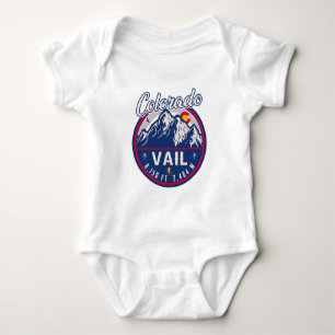 Body Para Bebê Vail Colorado Mountain Retro Sunset Souvenirs