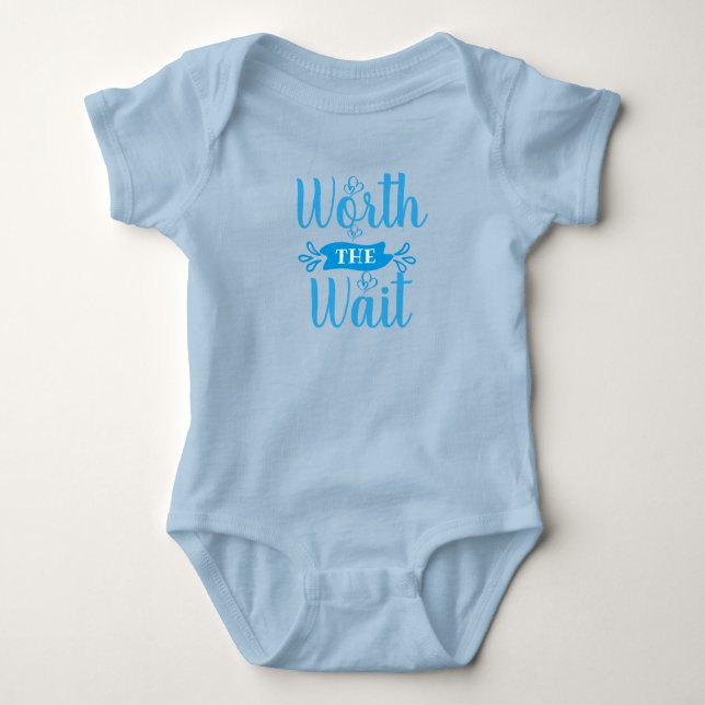 Body Para Bebê Vale a Pena, com Corações, Azul em Azul (Frente)