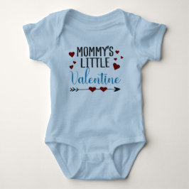 Body Para Bebê Valentinezinho da Mamãe azul com corações rosa