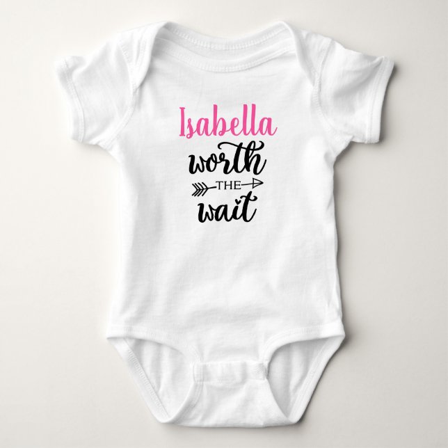 Body Para Bebê Valor personalizado o Bodysuit do bebê da espera (Frente)
