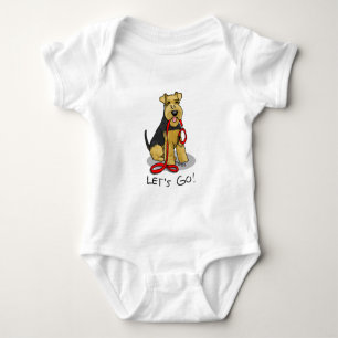 Body Para Bebê Vamos Engraçado Vai! Welsh Terrier Dog com Leash