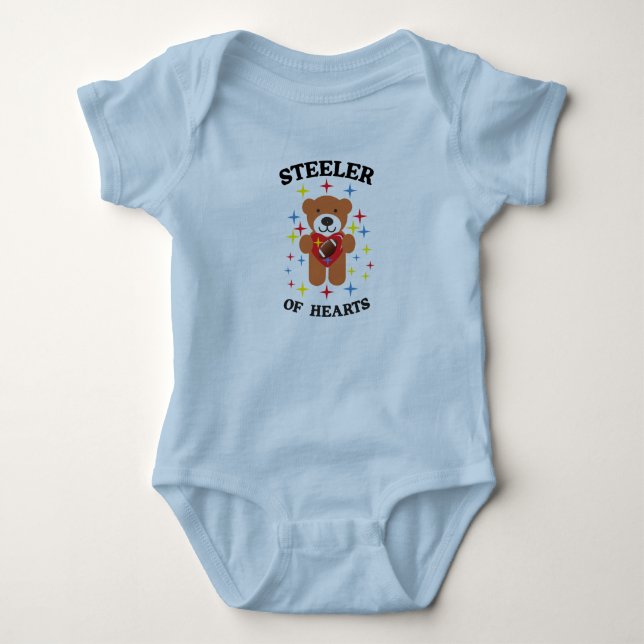 Body Para Bebê Vapor de Futebol do Urso de Teddy (Frente)
