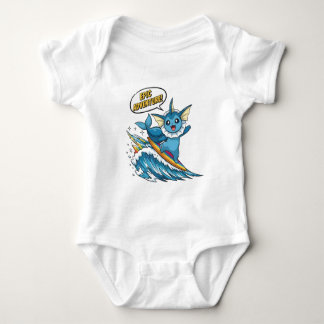 Body Para Bebê Vaporeon Fofo Surfando - Evolução do Eevee Tipo Ág