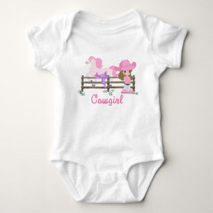 Body Para Bebê Vaqueira com cavalo