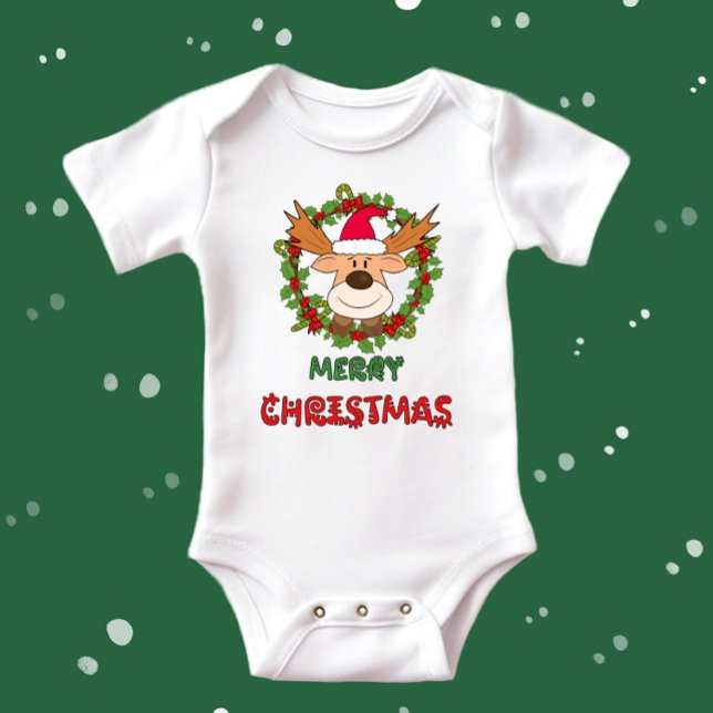 Body Para Bebê veado de Natal (Criador carregado)