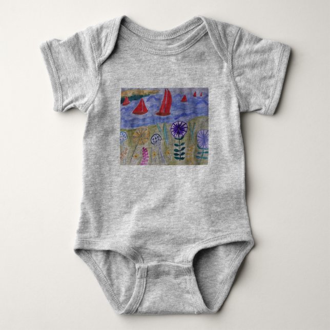 Body Para Bebê Velas Vermelhas e Flores (Frente)