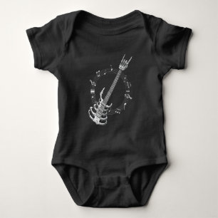 Body Para Bebê Ventilador de rock do Skeleton Guitar Lover