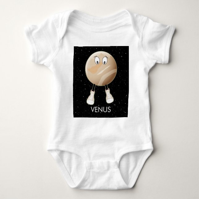 Body Para Bebê Vênus Planeta e Estrelas (Frente)