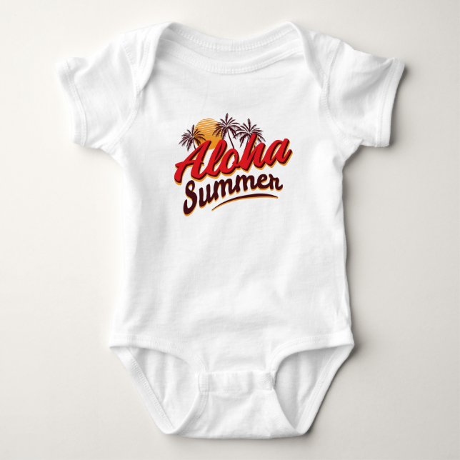 Body Para Bebê Verão Aloha (Frente)