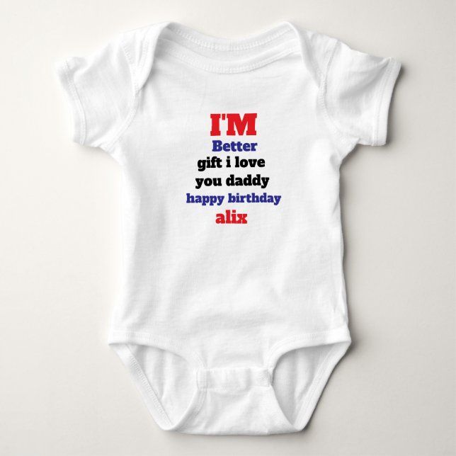Body Para Bebê vestuário de aniversário de pai (Frente)