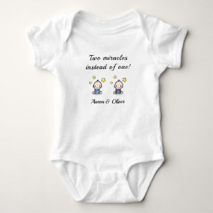 Body Para Bebê vestuário personalizado para bebês gêmeos,