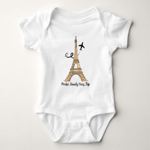 Body Para Bebê Viagem Personalizada a Paris Chic Torre Eiffel