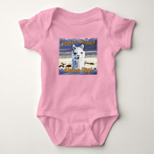 Body Para Bebê Viajante do Mundo - Saco Alpaca Engraçado
