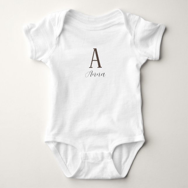 Body Para Bebê Víbe de outono do Monograma (Frente)