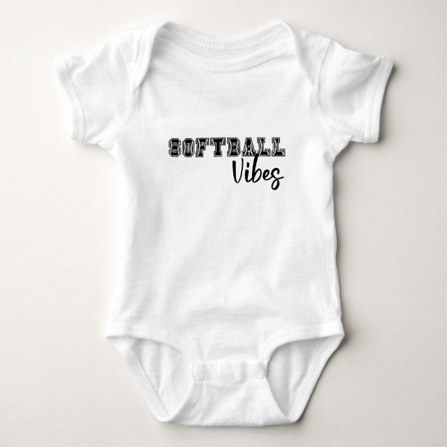 Body Para Bebê Vibes de Softball (Frente)