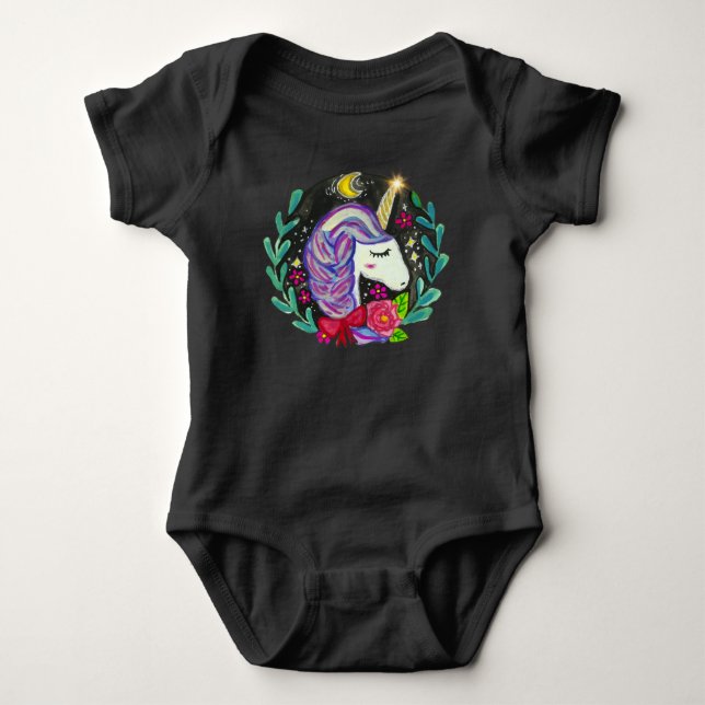 Body Para Bebê Vibrações Mágicas de Unicórnio (Frente)