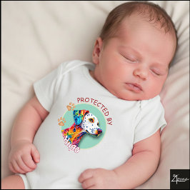 Body Para Bebê Vibrant Swirl Quilled Dalmatian Dog Portrait