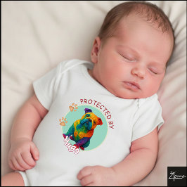 Body Para Bebê Vibrant Swirl Quilled English Bulldog Portrait