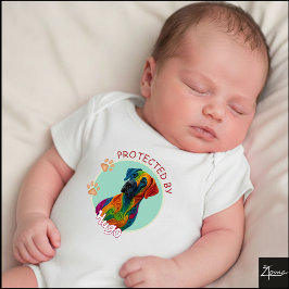 Body Para Bebê Vibrant Swirl Quilled Great Dane dog Portrait