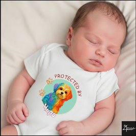Body Para Bebê Vibrant Swirl Quilled Maltese dog Portrait