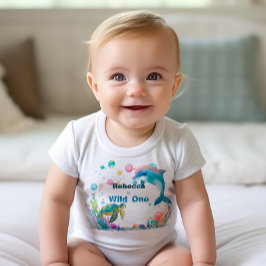 Body Para Bebê Vida Selvagem Única no Mar