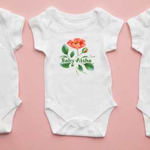 Body Para Bebê Vidro Floral Floral Bebê Elegante Novo Bebê