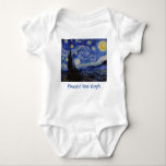 Body Para Bebê Vincent Van Gogh - A noite de Starry<br><div class="desc">A Noite Estrelada / La nuit etoilee - Vincent Van Gogh em 1889</div>