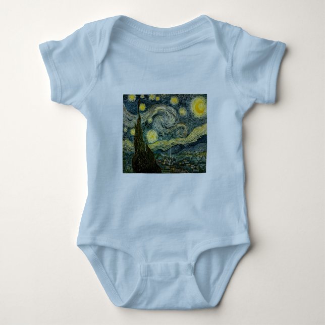 Body Para Bebê Vincent van Gogh's The Starry Night (1889) (Frente)
