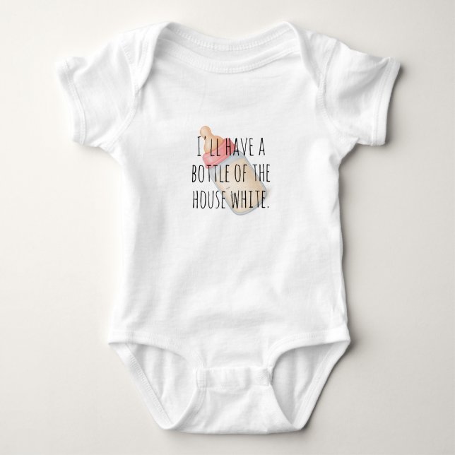 Body Para Bebê Vinho Branco Caseiro, Estilo Bebê — Leite Com um T (Frente)