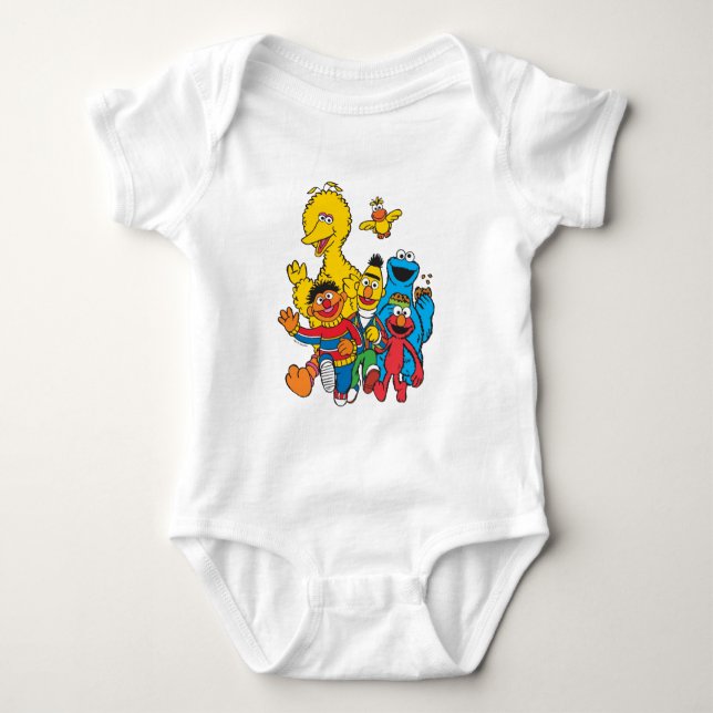 Body Para Bebê Vintage 123 Sesame Street (Frente)