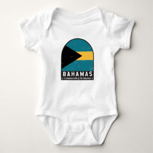 Body Para Bebê Vintage com desconforto na bandeira das Bahamas