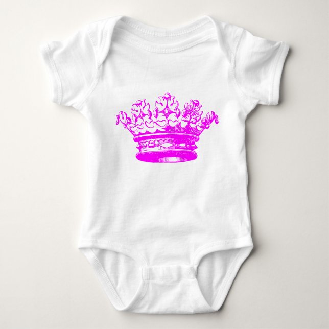 Body Para Bebê Vintage Crown - Magenta (Frente)