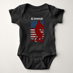 Body Para Bebê Vintage de Hockey Patriótico All-American se Dist