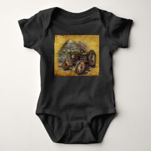 Body Para Bebê Vintage Fazenda Trator Velho