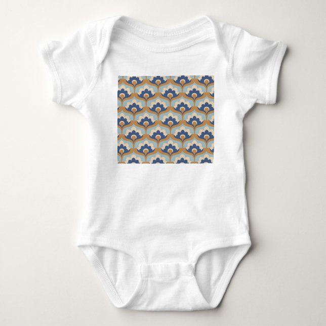 Body Para Bebê Vintage Floral Seamless Design. (Frente)