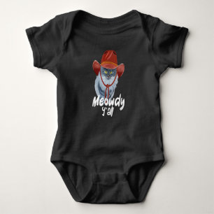 Body Para Bebê Vintage Funny Catboy Cowboy Western Country Cat