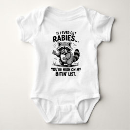 Body Para Bebê Vintage Funny Rabies Sarcasm Raccoon Humor