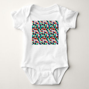 Body Para Bebê Vintage geométrico, padrão em forma de diamante.