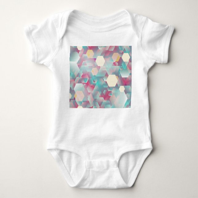 Body Para Bebê Vintage Glittering Confetti Fundo. (Frente)